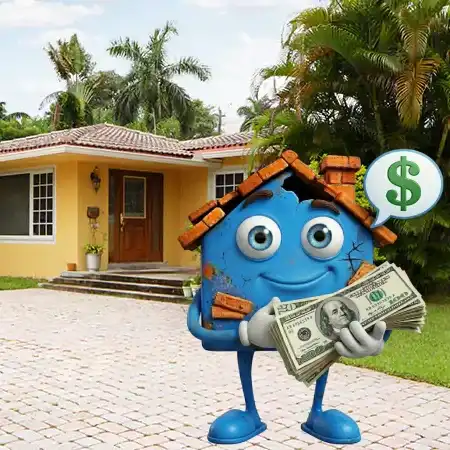 Tropical House With Blue Sky Sq Mascot